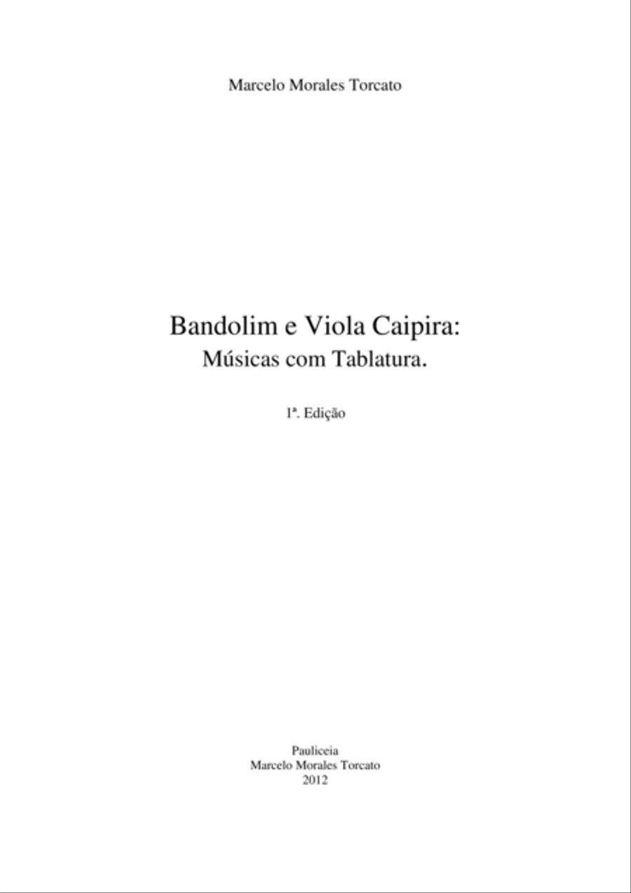 Bandolim e Viola Caipira: Músicas com Tablaturas. String Duet scores gallery preview page 1