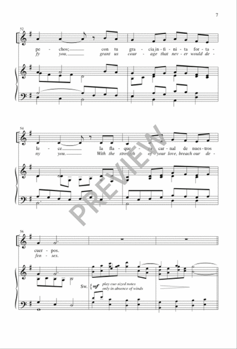 Ven, Creador, Espíritu Divino / Come, Spirit Blest, Creator God 4-Part scores gallery preview page 7