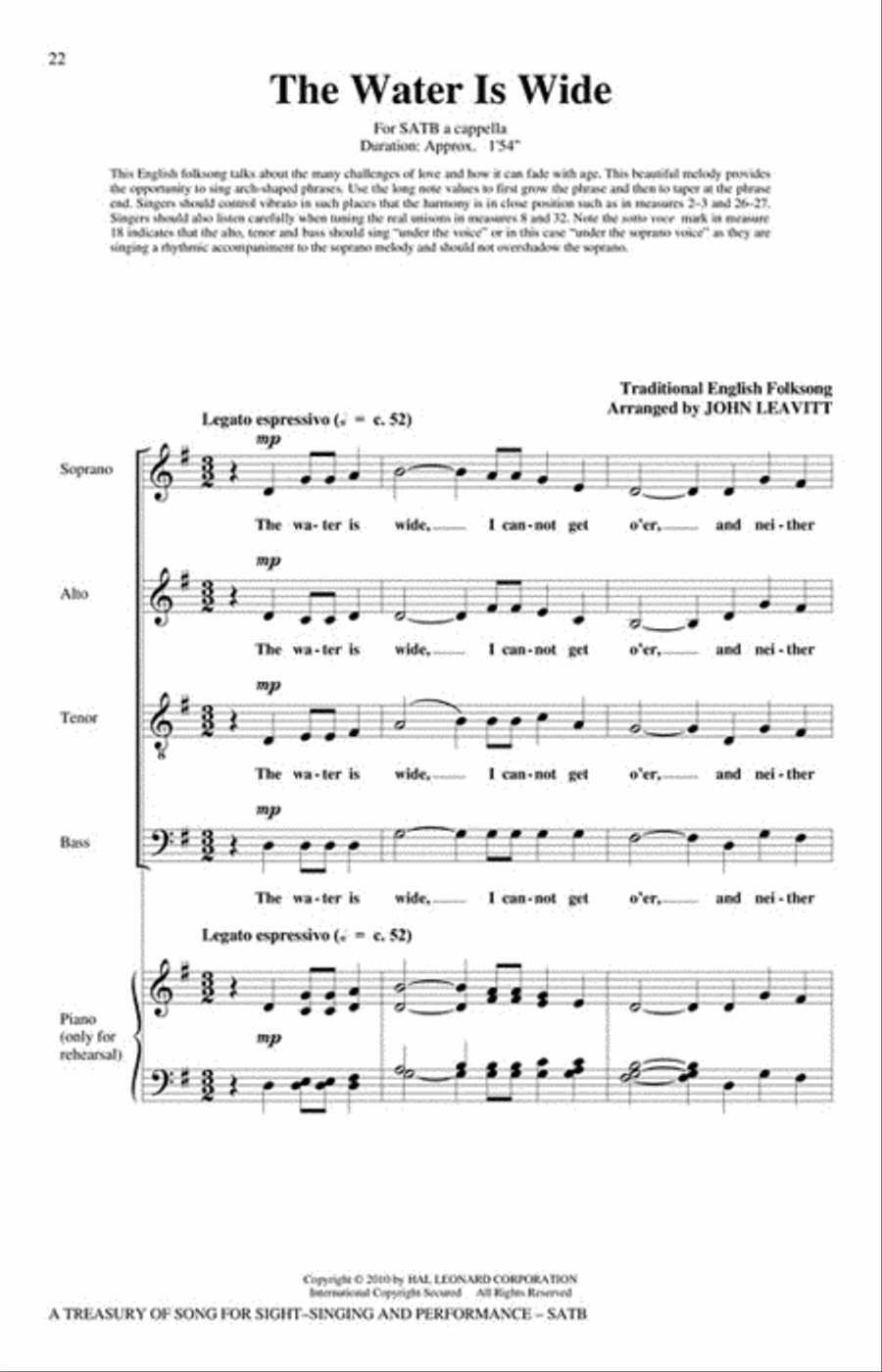 A Treasury of Song for Sight-Singing and Performance 4-Part scores gallery preview page 4