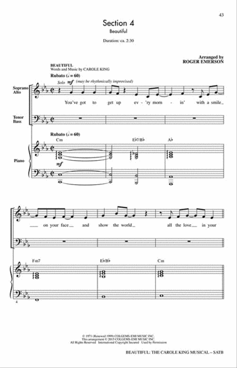 Beautiful: The Carole King Musical 4-Part scores gallery preview page 8