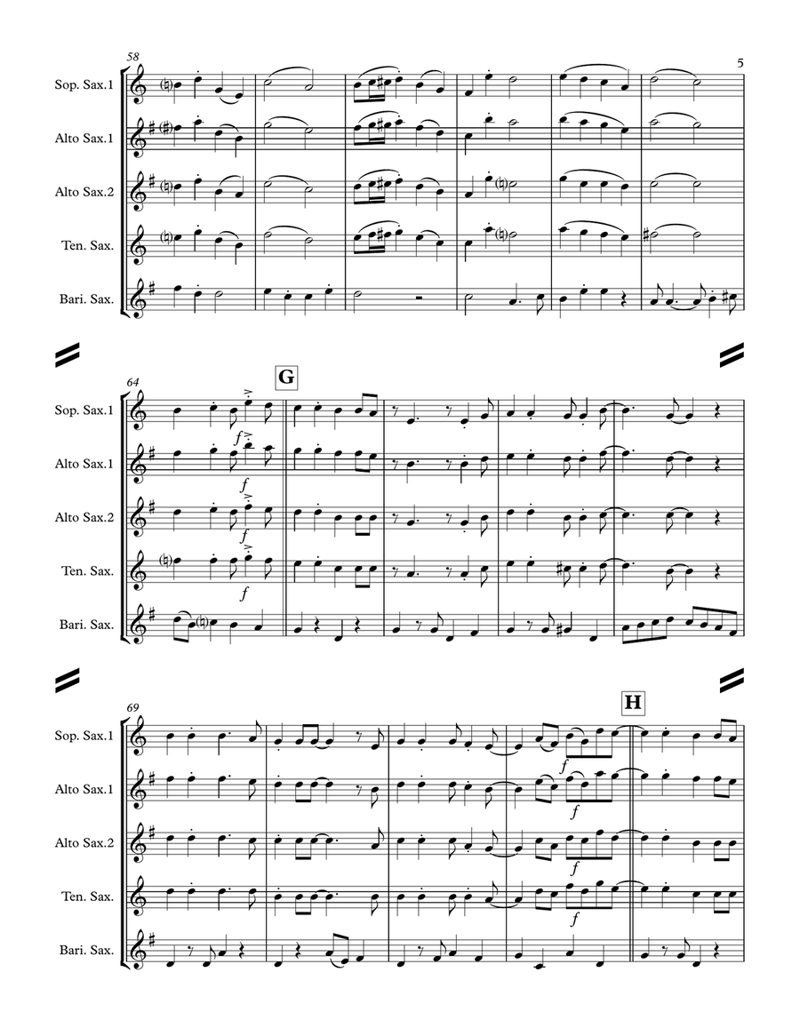 A Holly Jolly Christmas Saxophone Quartet scores gallery preview page 6