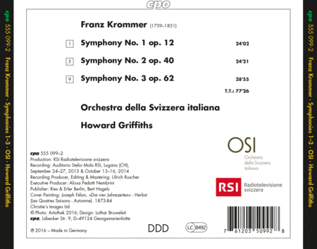 Franz Krommer: Symphonies Nos. 1-3