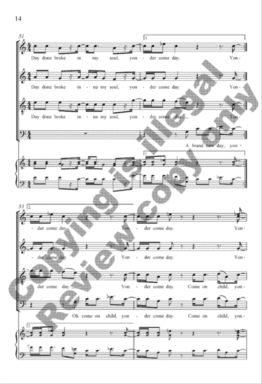 Yonder Come Day 4-Part scores gallery preview page 14