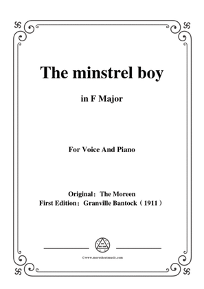 Book cover for Bantock-Folksong,The minstrel boy,in F Major,for Voice and Piano