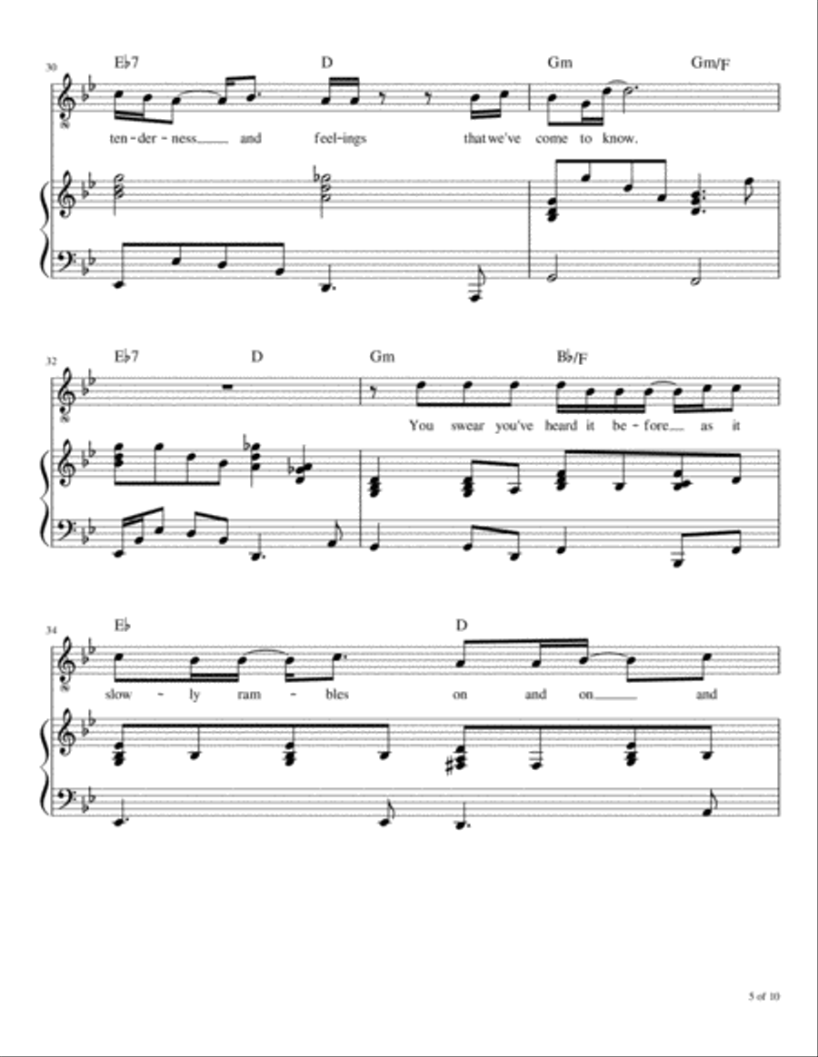 An Old Fashioned Love Song Voice scores gallery preview page 6