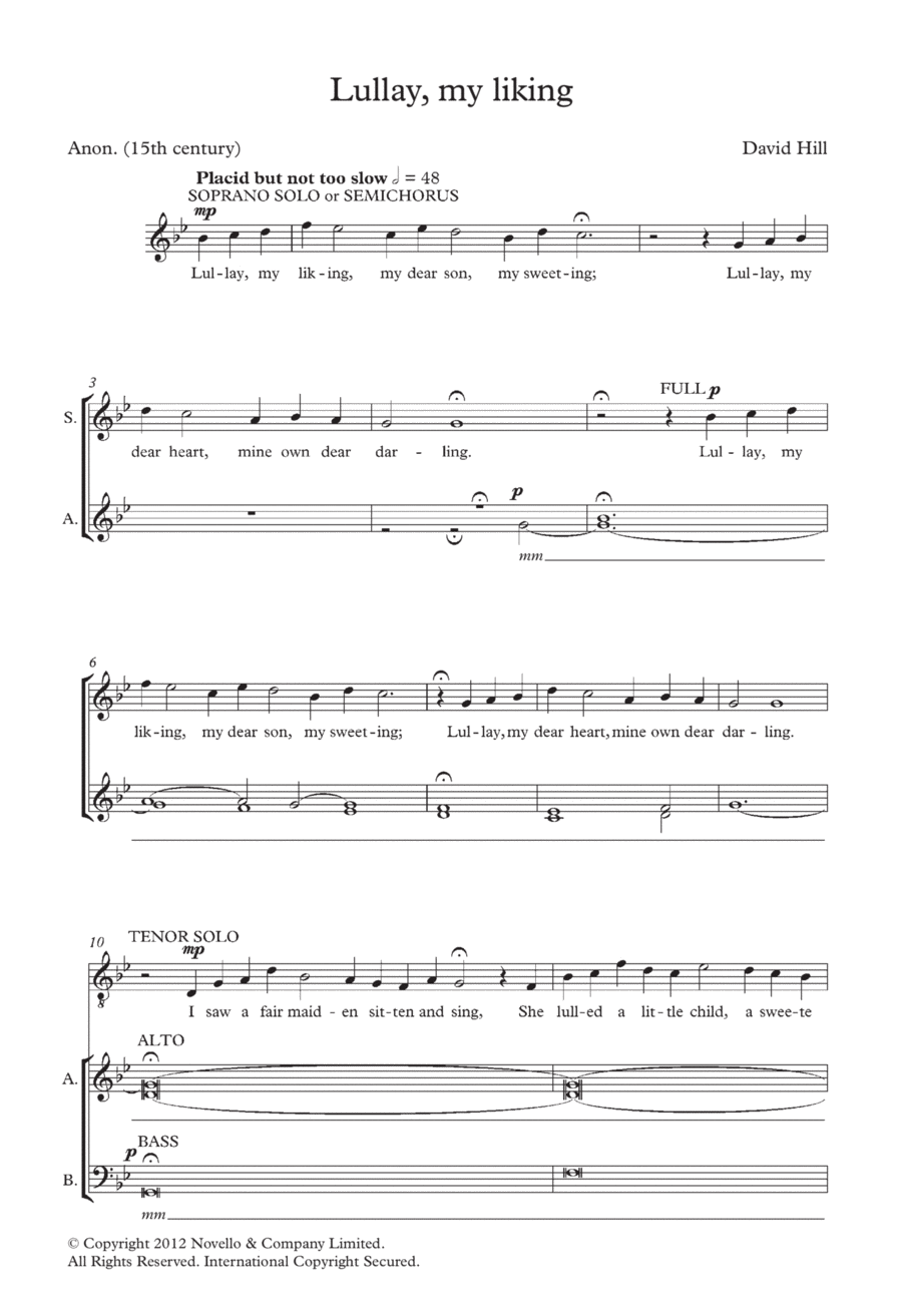 Lullay, My Liking Lullay, My Liking 4-Part scores gallery preview page 1