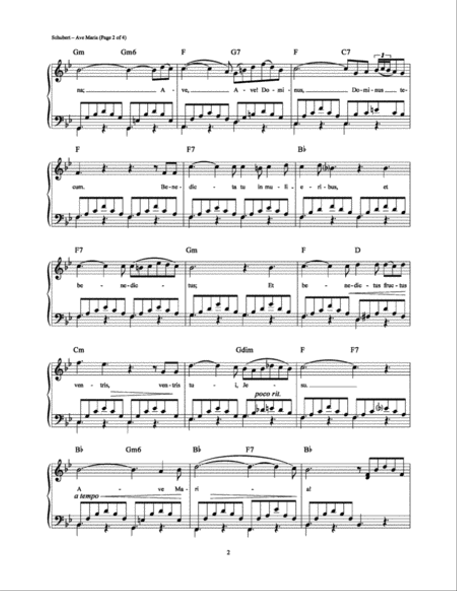 Ave Maria Piano, Vocal, Guitar scores gallery preview page 2