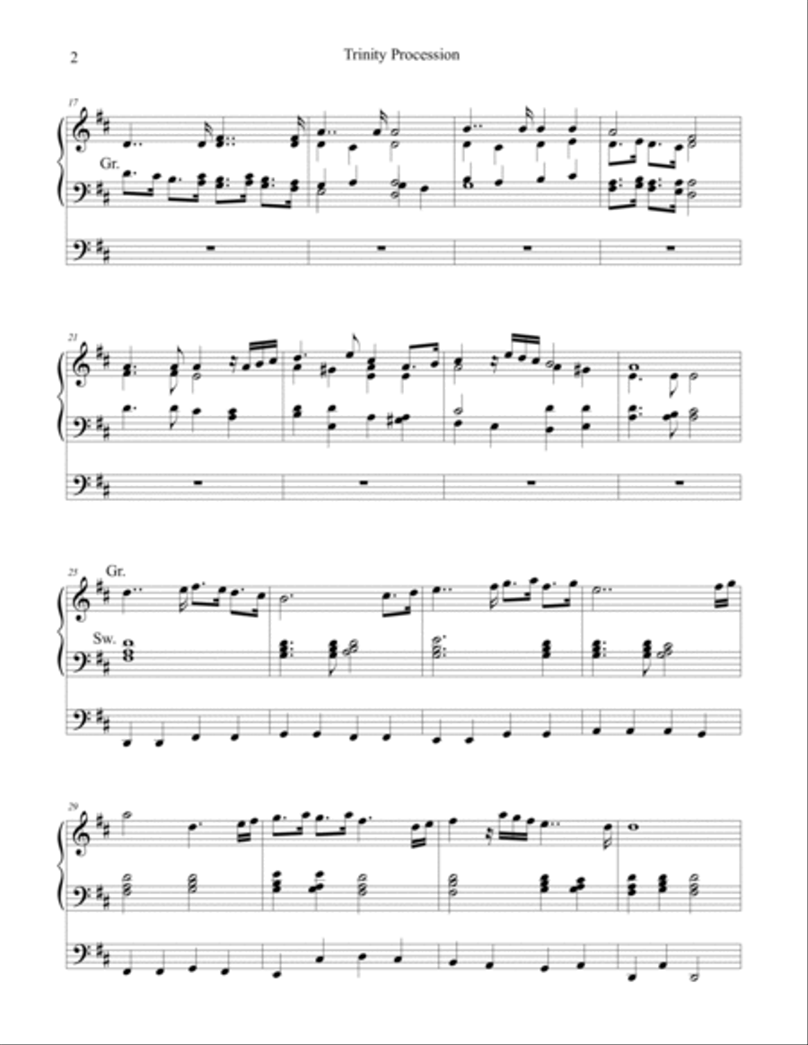 Trinity Procession (Nicaea) organ work, by Phil Lehenbauer Organ Solo scores gallery preview page 3