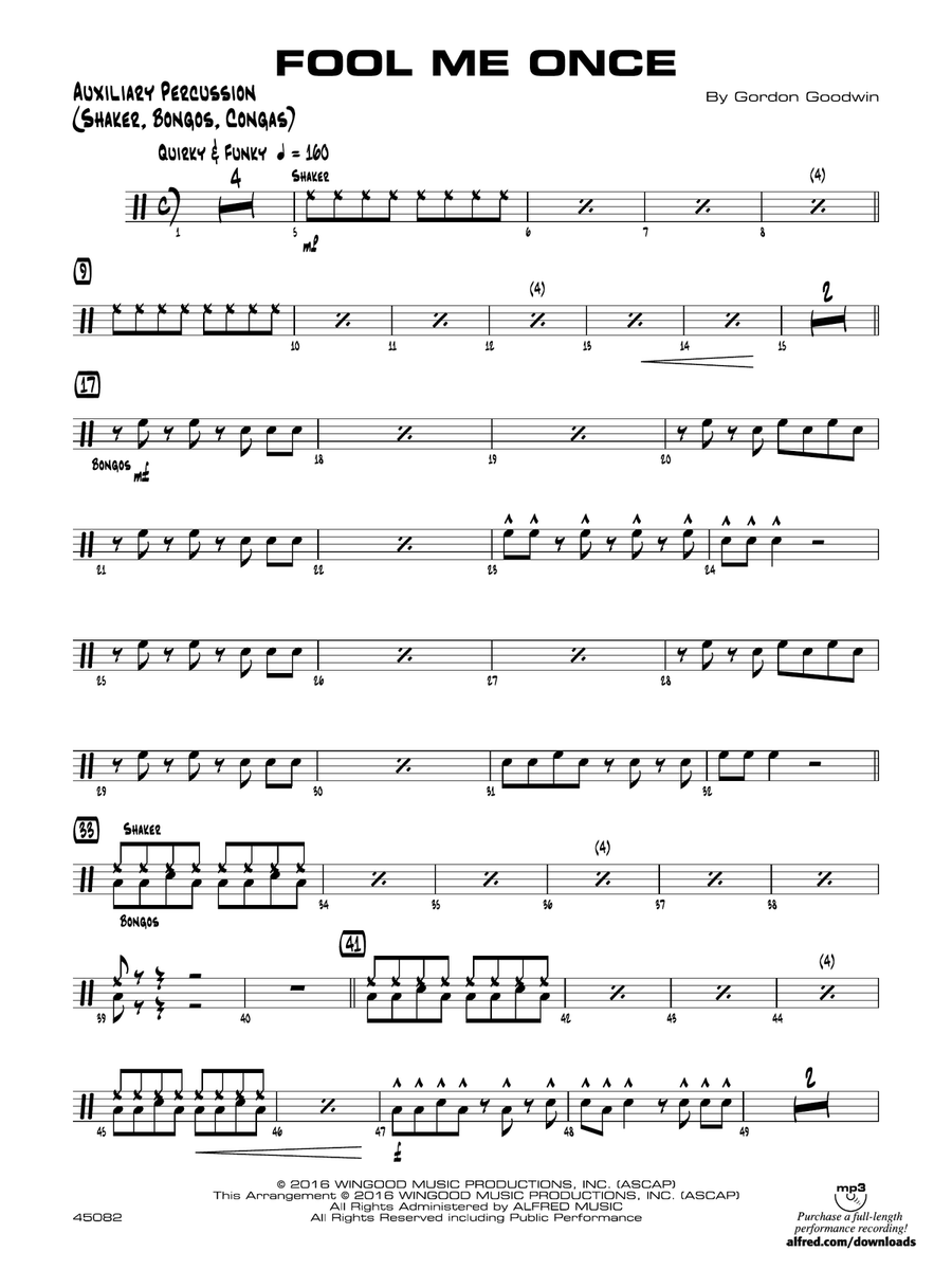 Fool Me Once: Auxiliary Percussion