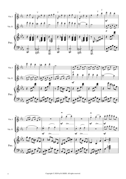 Sounds and Voices for two Violins and Piano