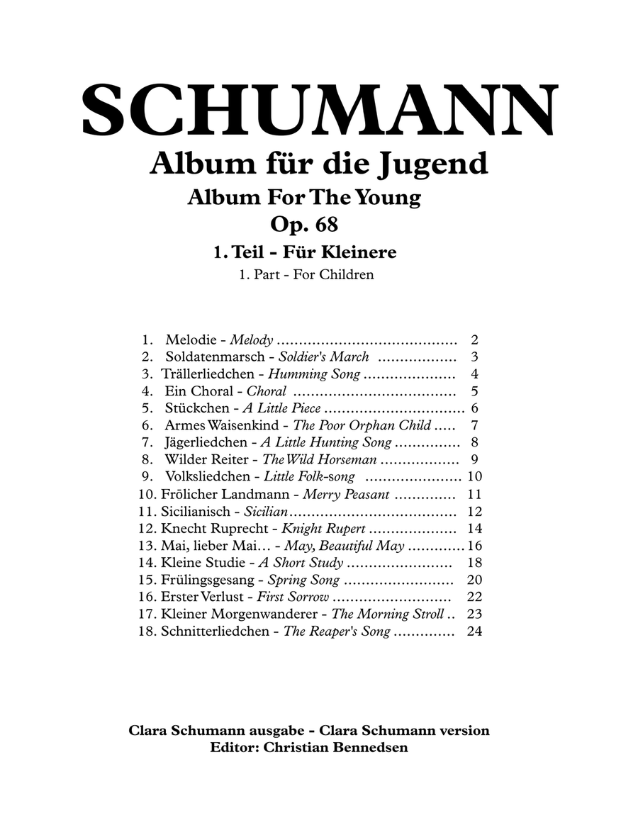 Robert Schumann - Album für die Jugend (Album For The Young) Op. 68 Part 1 Piano Method scores gallery preview page 1