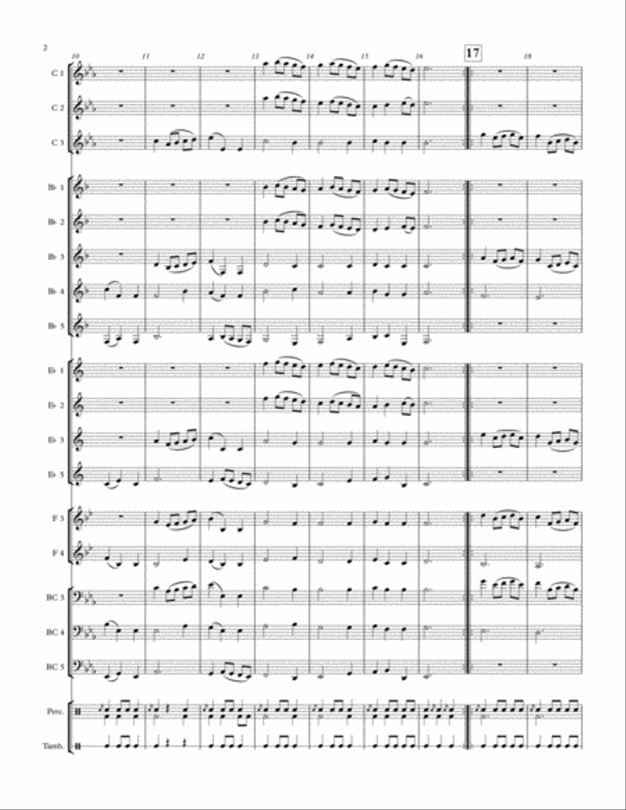 Minuet in G (in Eb) - Adaptable Arrangement for Winds Concert Band scores gallery preview page 2
