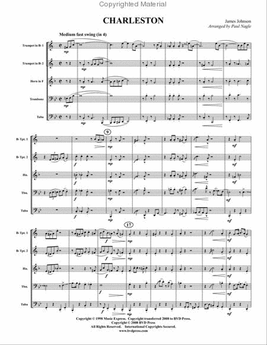 Tales from the Jazz Age Brass Quintet scores gallery preview page 5