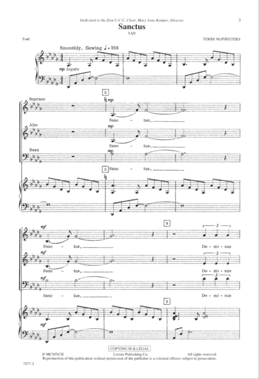 Sanctus Sanctus 3-Part scores gallery preview page 4