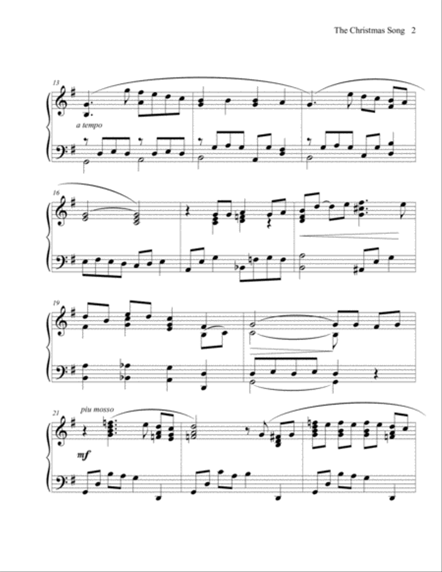 The Christmas Song (Chestnuts Roasting On An Open Fire) Piano Solo scores gallery preview page 2