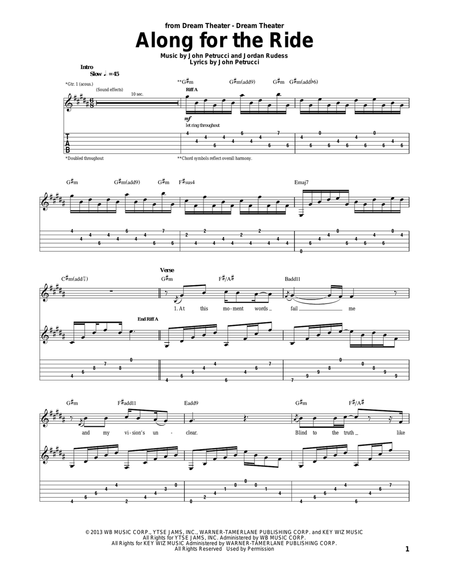 Along For The Ride Along For The Ride Acoustic Guitar scores gallery preview page 1