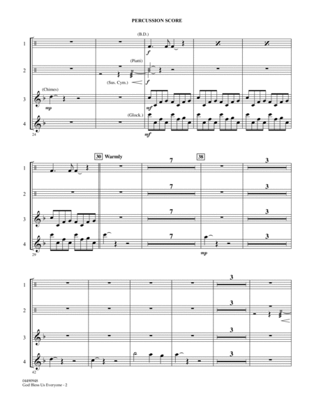 God Bless Us Everyone - Percussion Score
