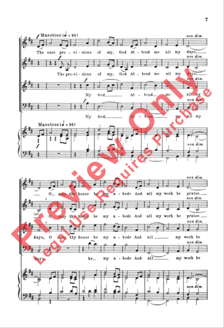 My Shepherd Will Supply My Need 4-Part scores gallery preview page 7