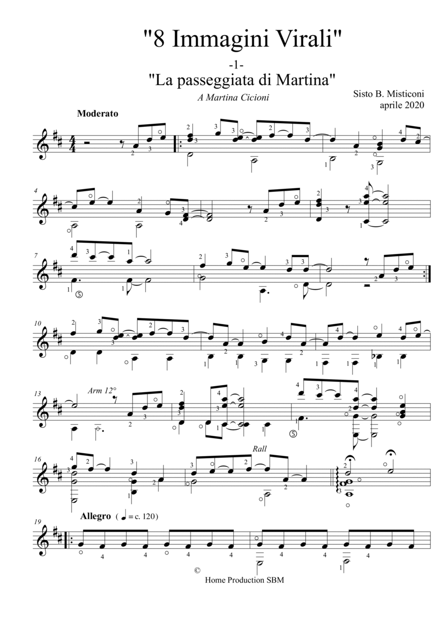 La passeggiata di Martina Acoustic Guitar scores gallery preview page 1