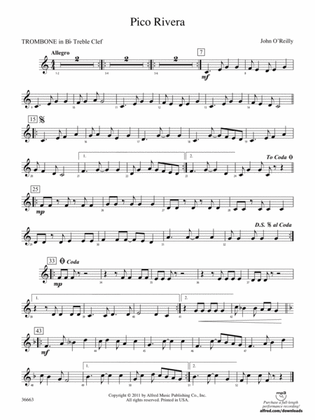 Pico Rivera: (wp) 1st B-flat Trombone T.C.