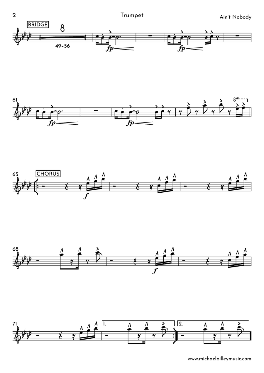 Ain't Nobody Small Ensemble scores gallery preview page 4