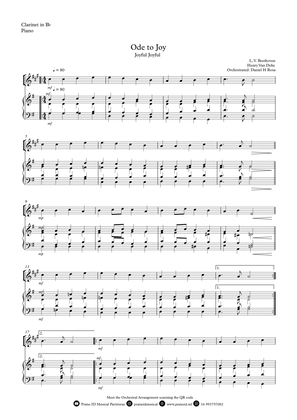 Ode to Joy - Joyful Joyful - Easy Bb Clarinet and Piano
