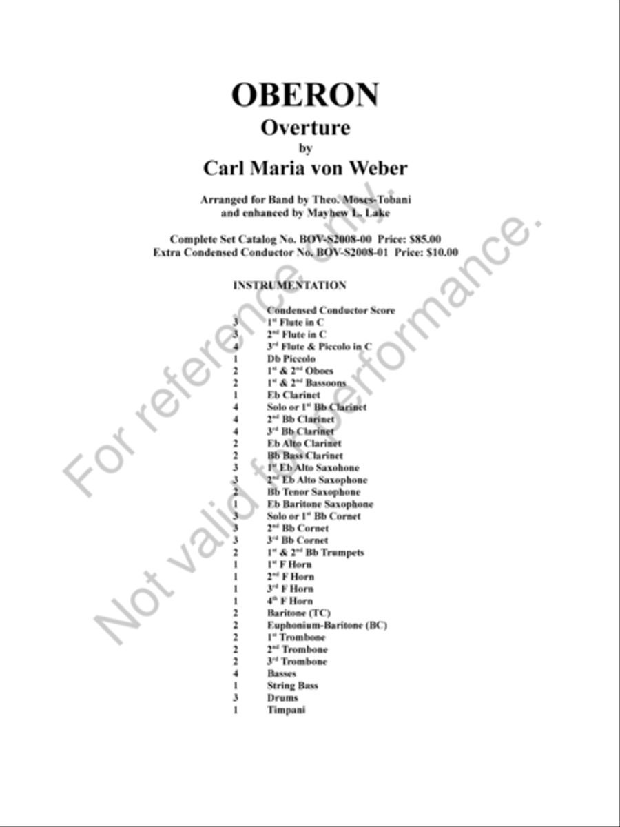Oberon Concert Band scores gallery preview page 2