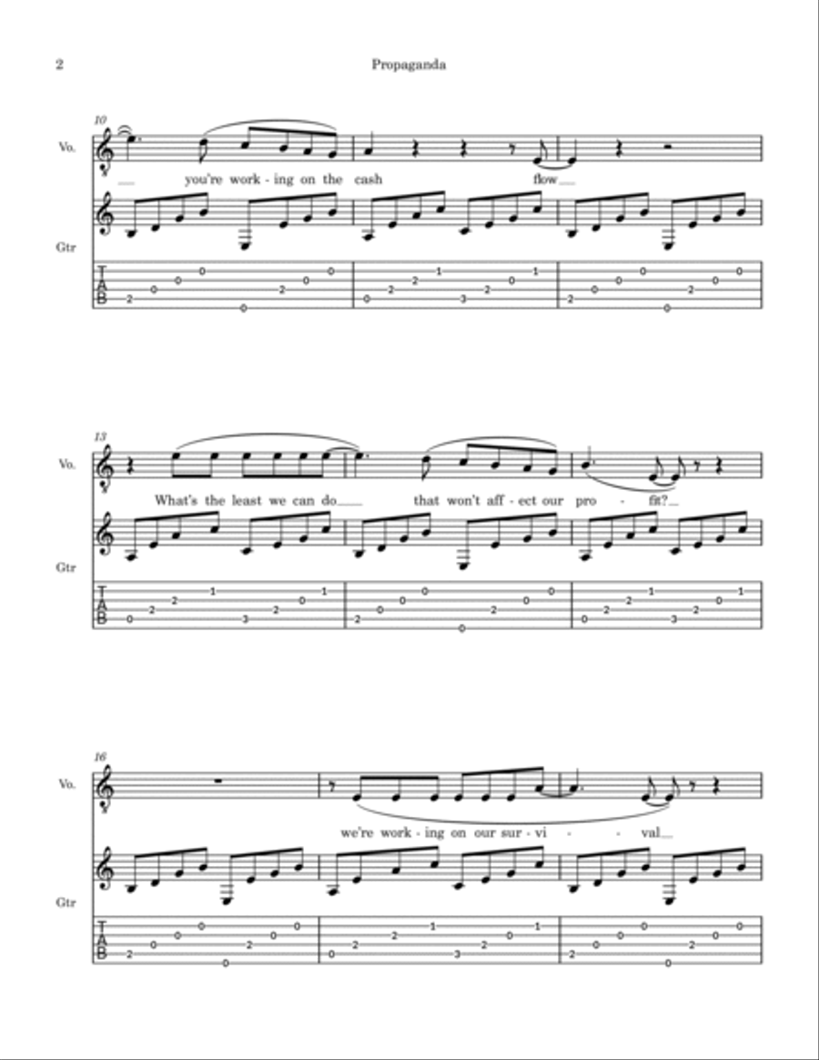 Propaganda Propaganda Acoustic Guitar scores gallery preview page 3