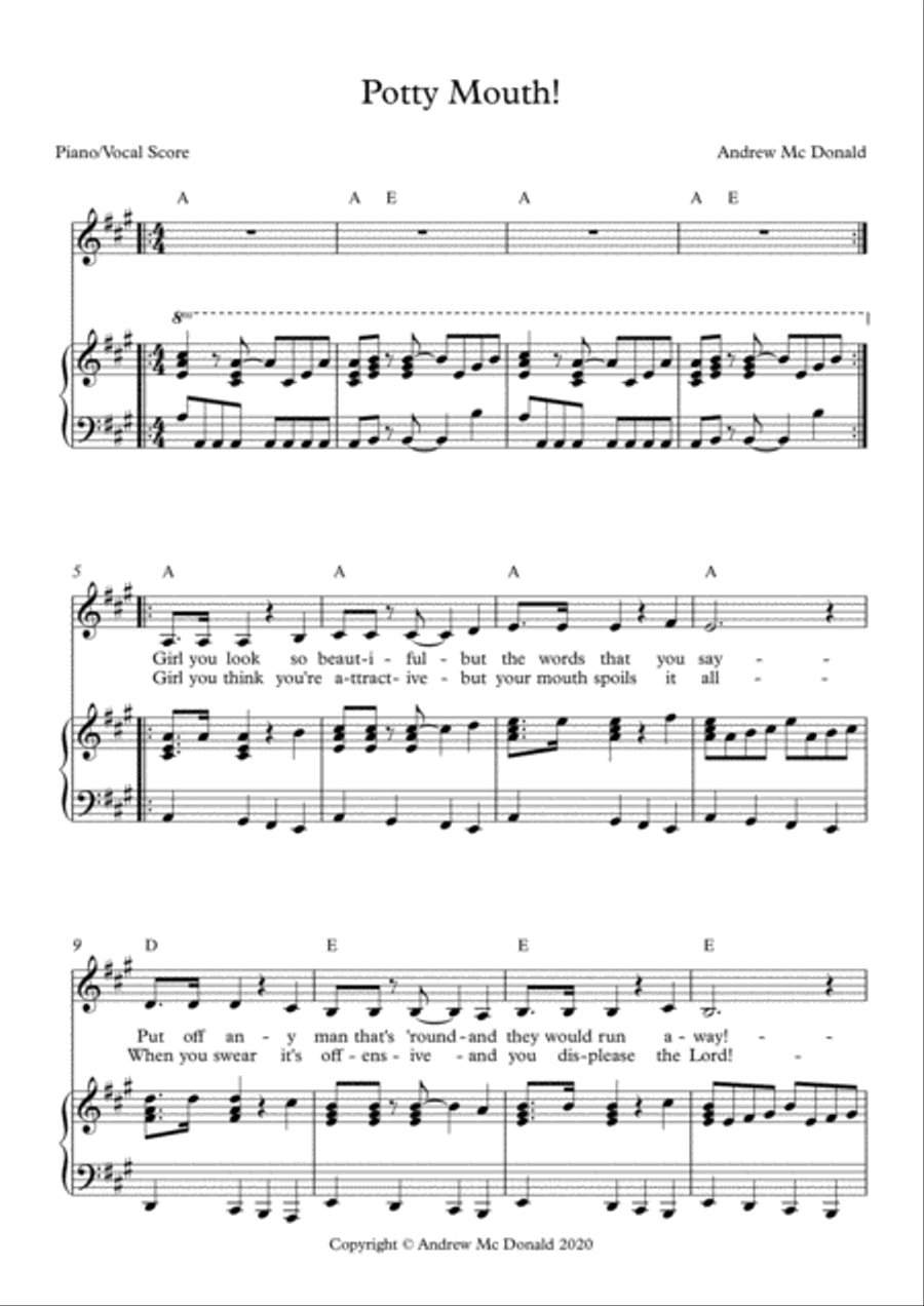 Potty Mouth! Potty Mouth! Voice scores gallery preview page 2