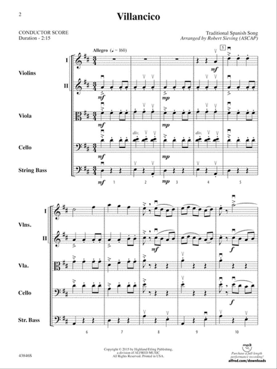 Villancico: Score String Orchestra scores gallery preview page 2