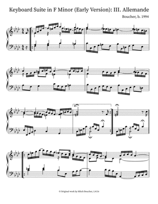 Keyboard Suite in F Minor (Early Version) III. Allemande