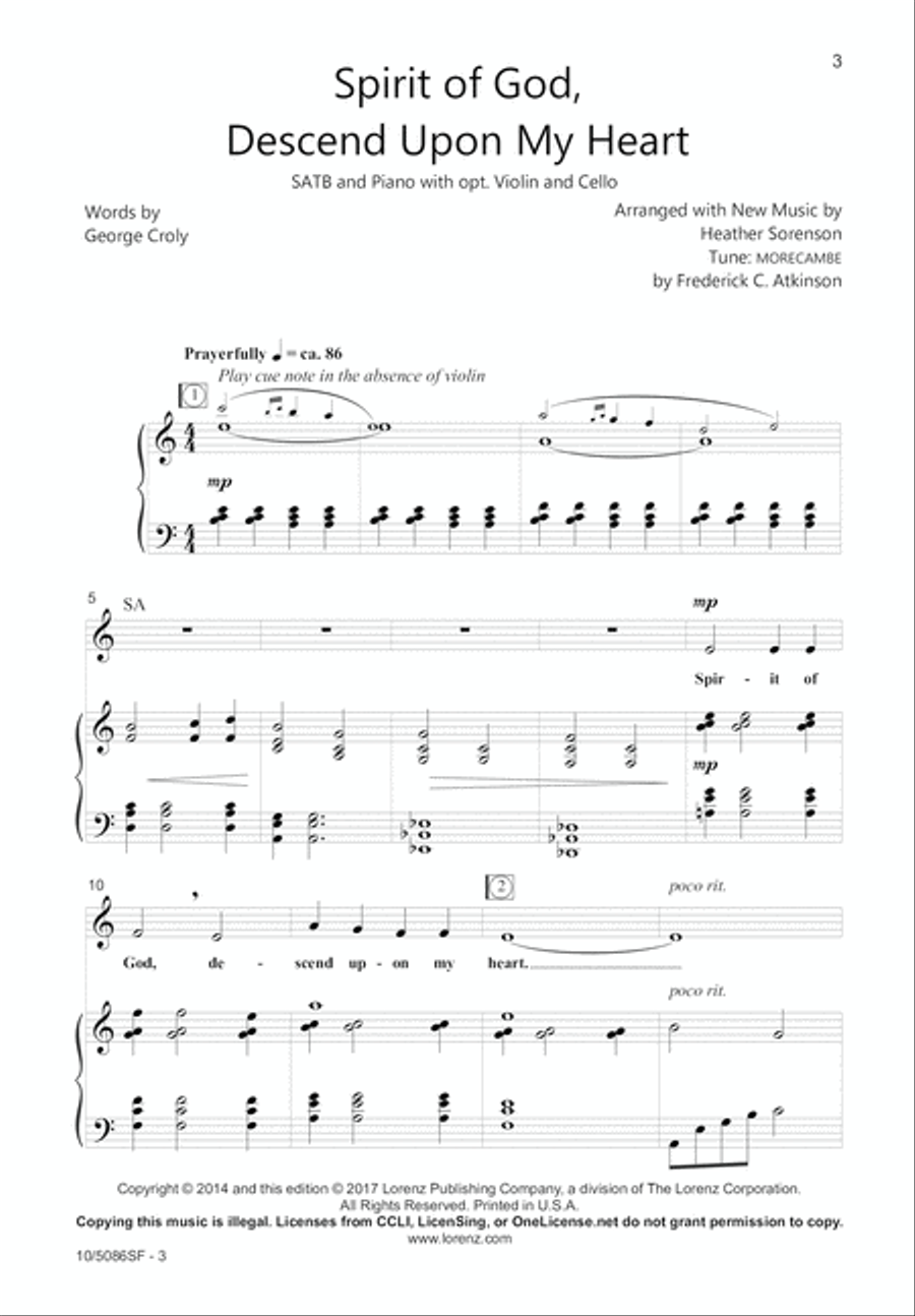 Spirit of God, Descend Upon My Heart 4-Part scores gallery preview page 3