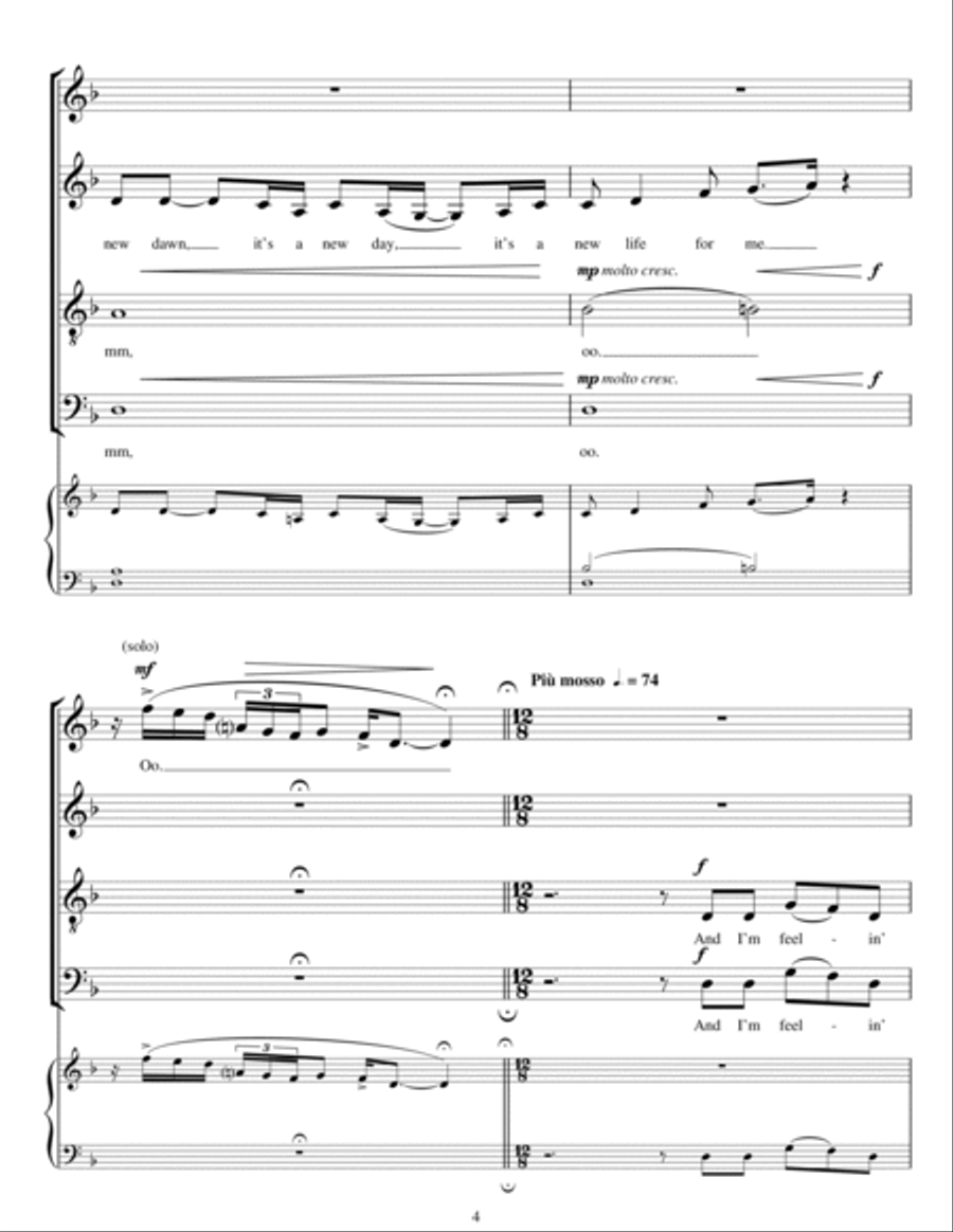 Feeling Good Feeling Good 4-Part scores gallery preview page 4