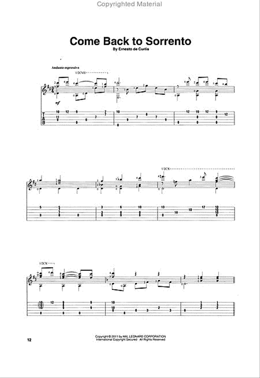 Italian Songs for Classical Guitar Acoustic Guitar scores gallery preview page 2