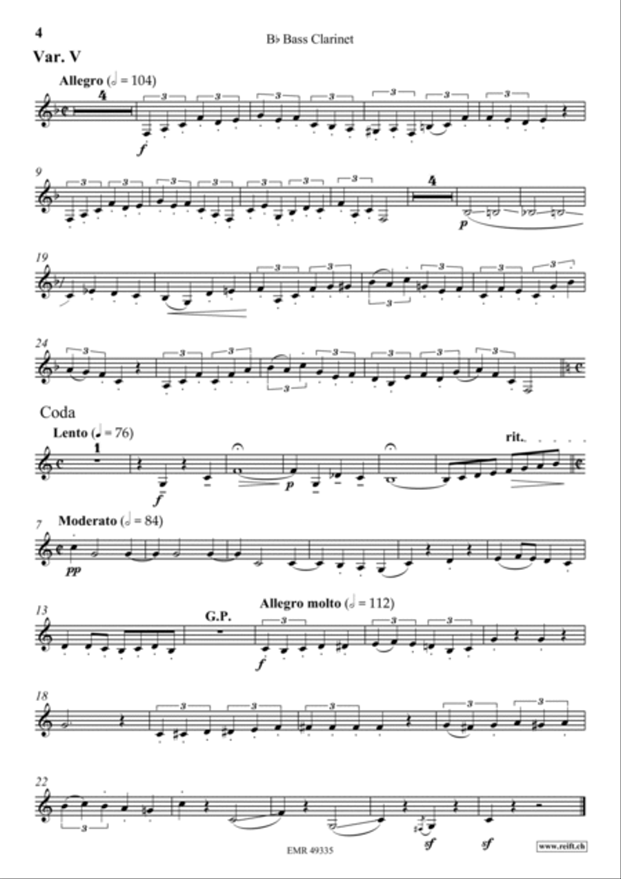 Zurcher Marsch Bass Clarinet scores gallery preview page 5