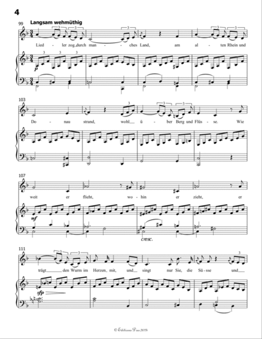 Der Liedler, by Schubert, Op.38(D.209), in f sharp minor Voice scores gallery preview page 6