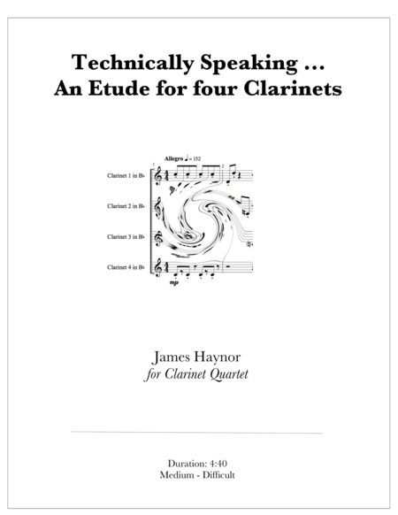 Technically Speaking ... An Etude for four Clarinets image number null