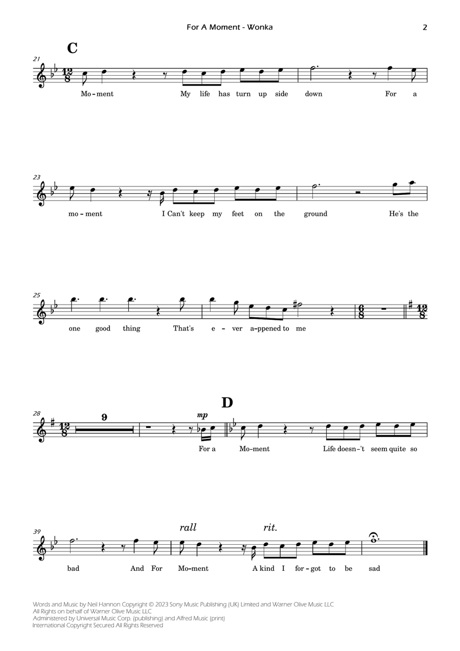 For A Moment For A Moment Medium Voice scores gallery preview page 2