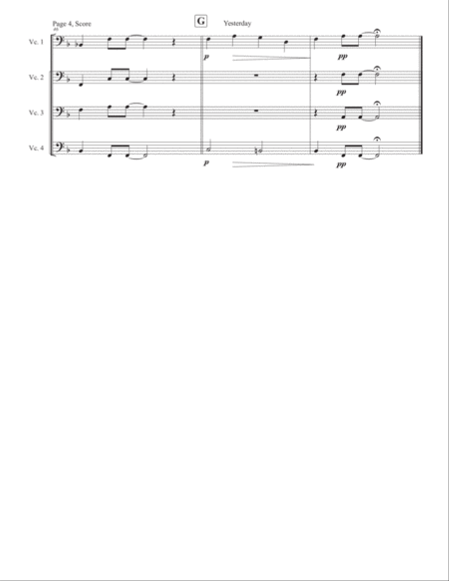 Yesterday Yesterday String Quartet scores gallery preview page 4