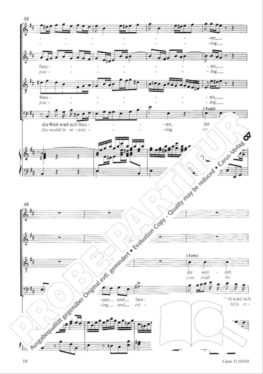 You shall be weeping and crying (Ihr werdet weinen und heulen) 4-Part scores gallery preview page 11