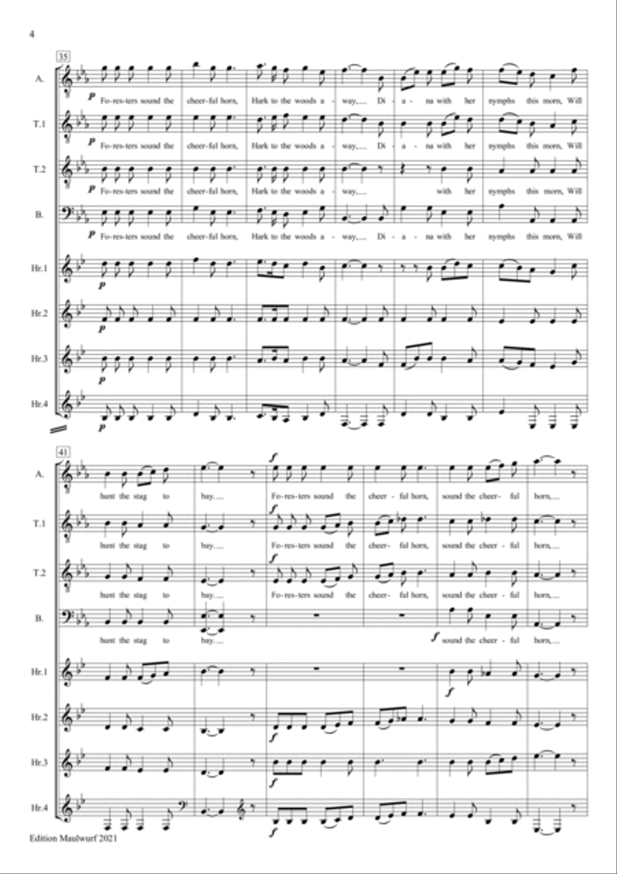 Foresters, Sound The Cheerful Horn Choir scores gallery preview page 4