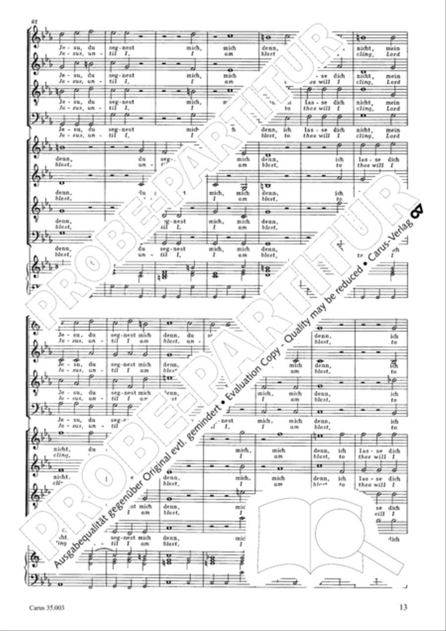 Lord, do not depart until I am blessed (Ich lasse dich nicht, du segnest mich denn) 4-Part scores gallery preview page 14