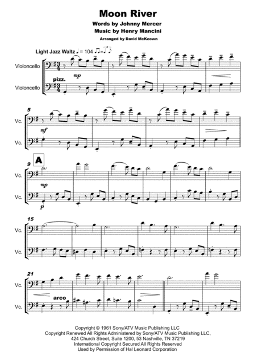 Moon River String Duet scores gallery preview page 2