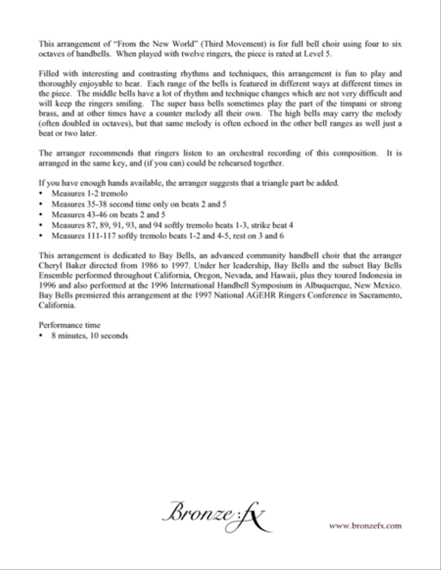From the New World (Symphony No.9, 3rd Mvt) Handbell Choir scores gallery preview page 2