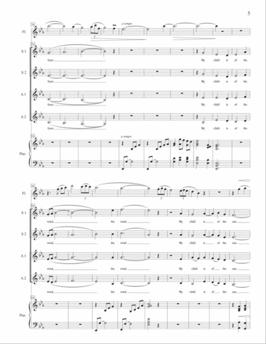 My Child - SSAA with piano and flute accompaniment image number null