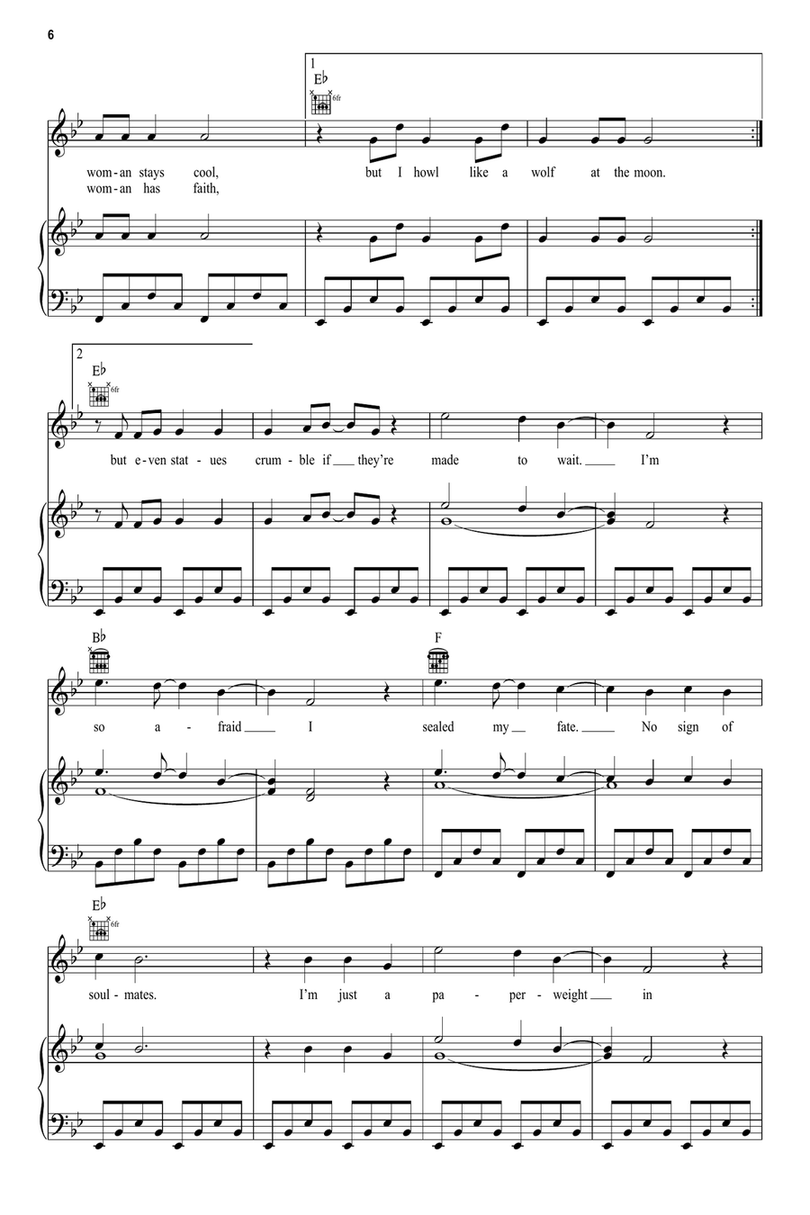 The Prophecy Piano, Vocal, Guitar scores gallery preview page 6