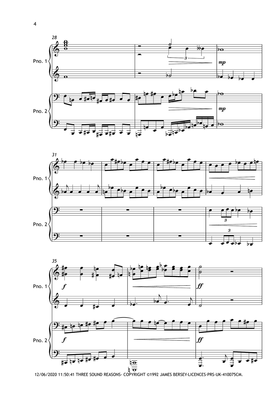 Three Sound Reasons (3rd mov.) for Piano Duet 1 Piano, 4-Hands scores gallery preview page 6