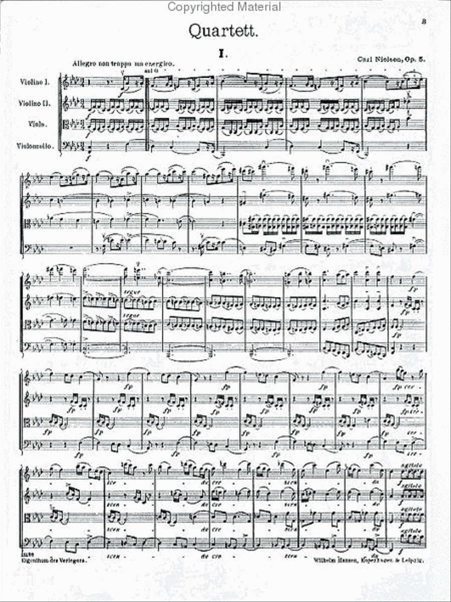 Carl Nielsen: String Quartet In F Minor Op.5 (Score/Parts) String Quartet scores gallery preview page 2