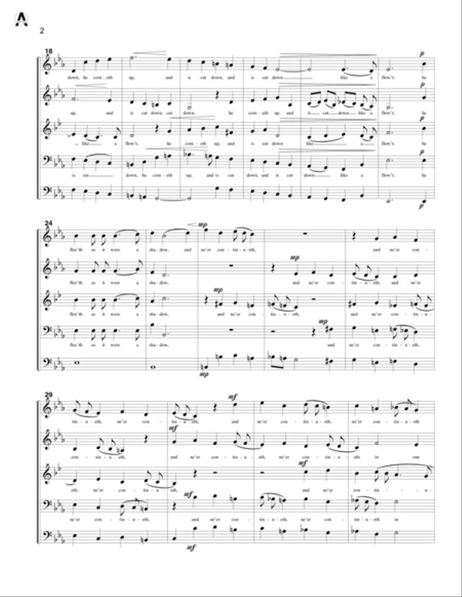 Man that is born of a woman Brass Quintet scores gallery preview page 4