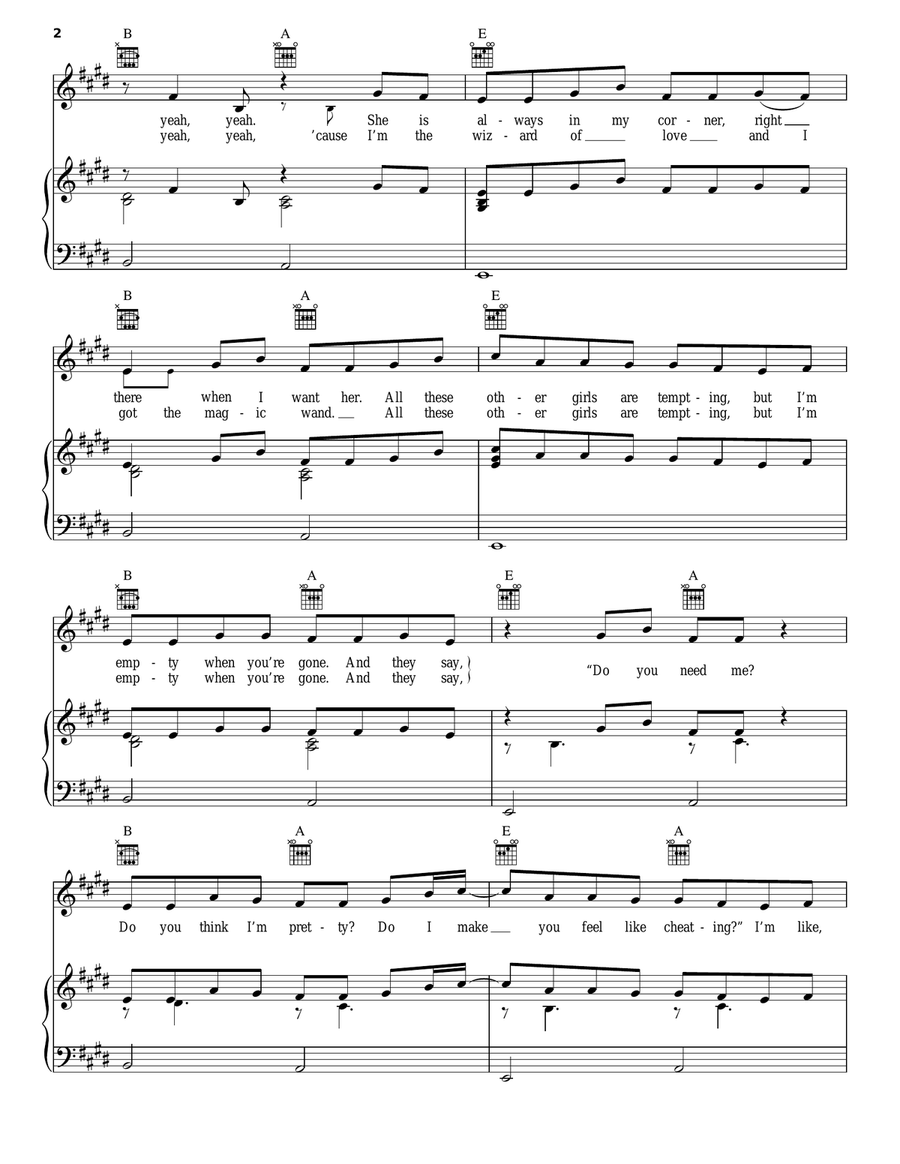 Cheerleader Piano, Vocal, Guitar scores gallery preview page 2